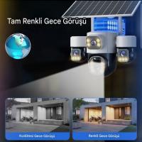 INOX-X14 4LENS 3.6mm  ESİM SOLAR KAMERA 4G   2+2+2+2MP Ses algılama 20Mt Solar Panel+ Dahili Batarya